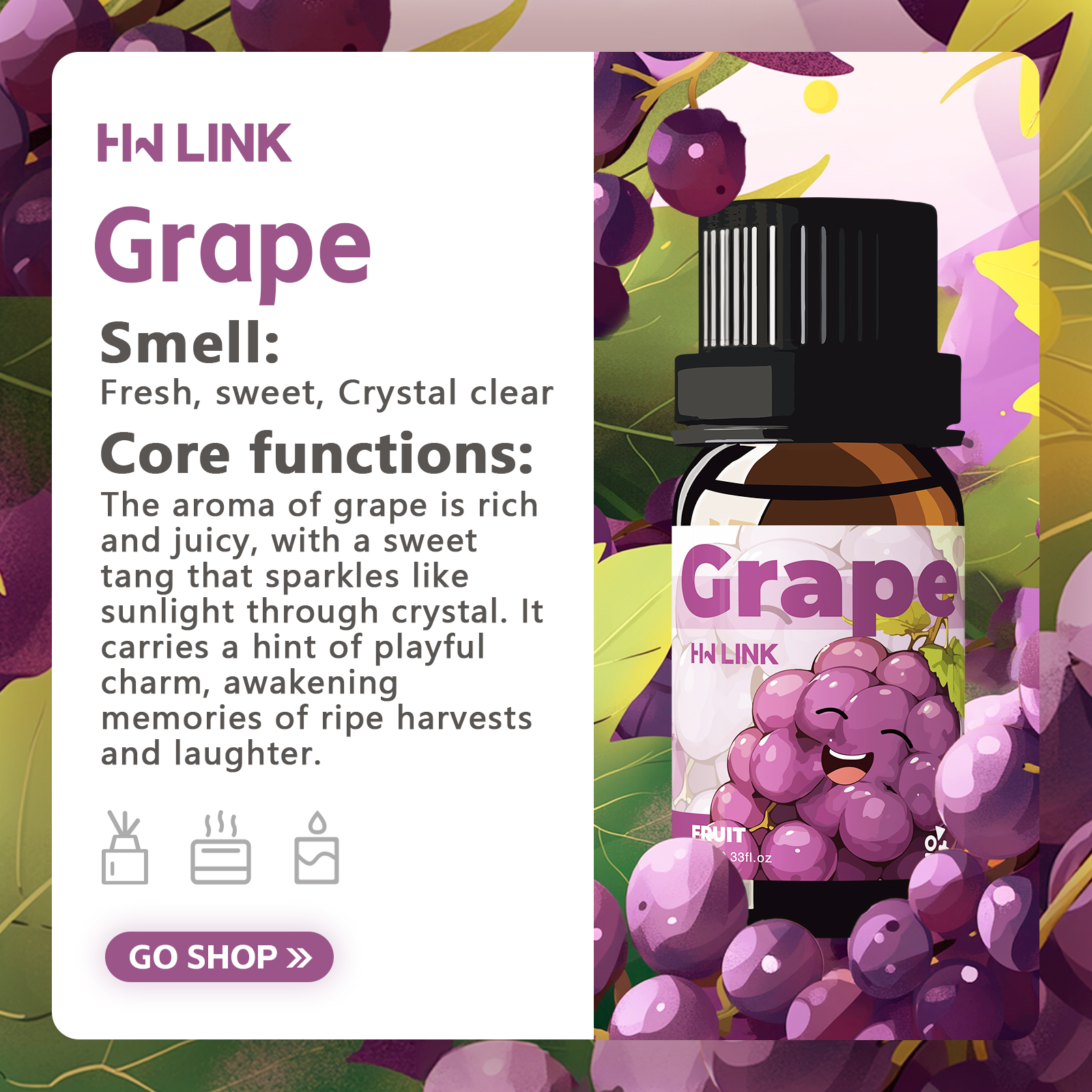 Grape Essential Oil 10ml Perfu - Perfume Fragrance Essence のレビューと価格