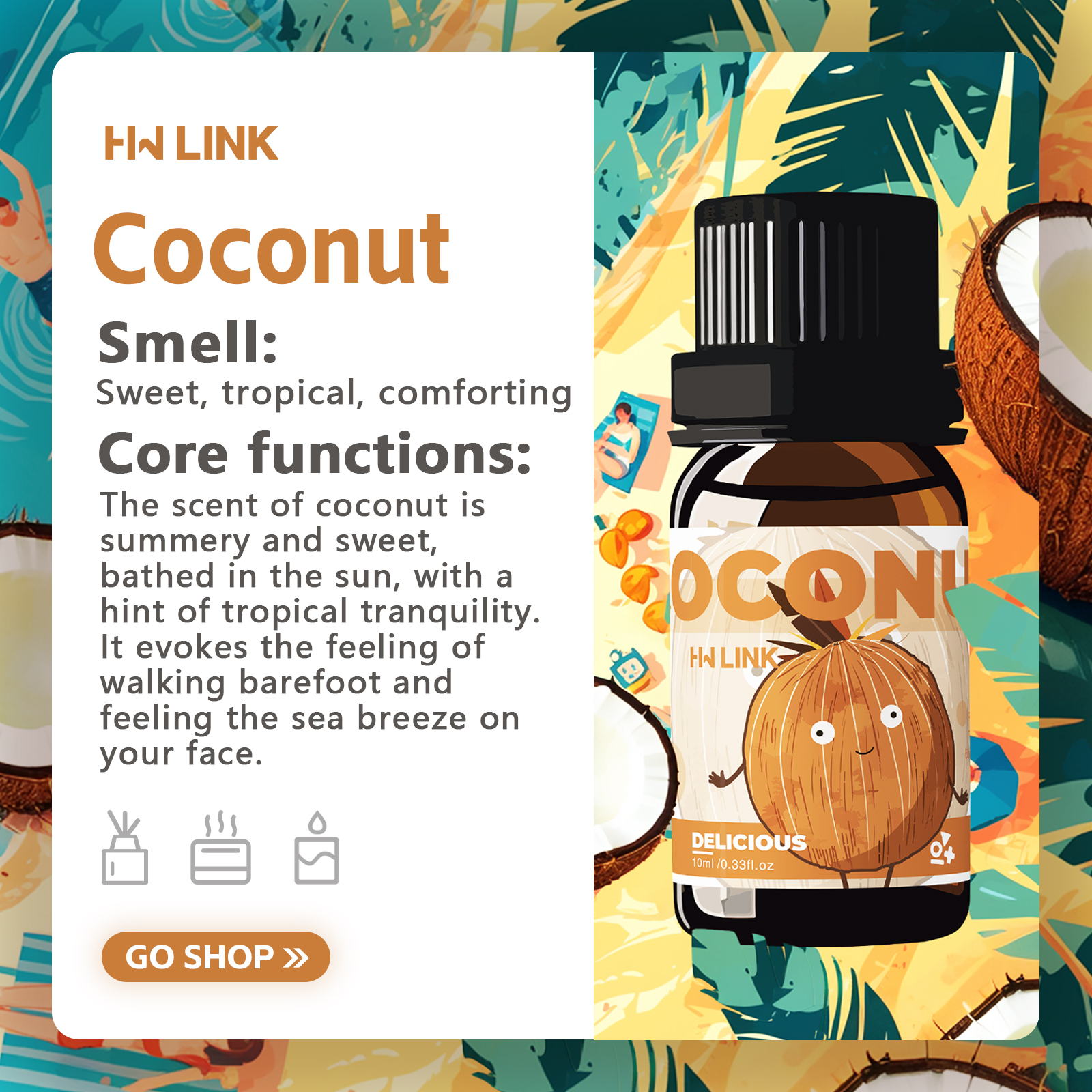 10ml Coconut Essential Oils No - Perfume Fragrance Essence のレビューと価格
